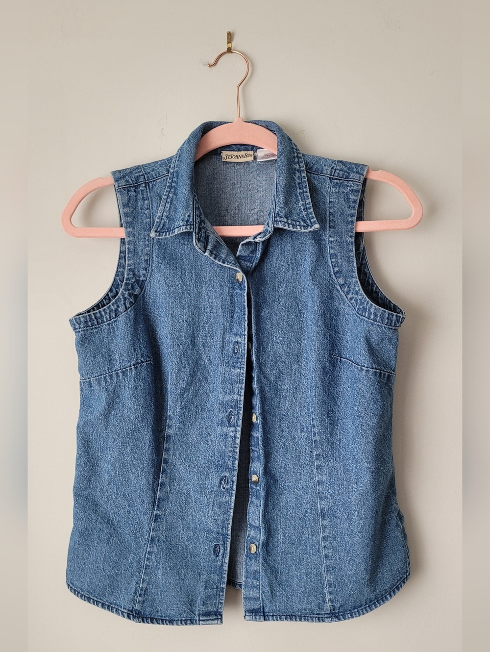 St. Johns Bay Sleeveless Denim Blouse